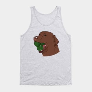 Brown Dog with Ball Tank Top